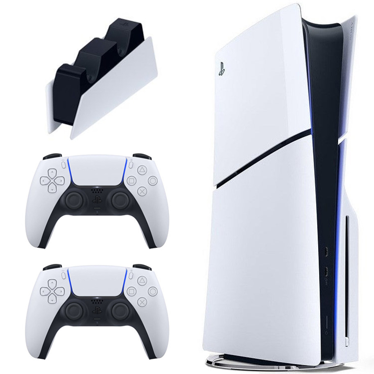 کنسول بازی سونی مدل PlayStation 5 Slim ظرفیت یک ترابایت ریجن 2000 آسیا به همراه دسته اضافی و پایه شارژر