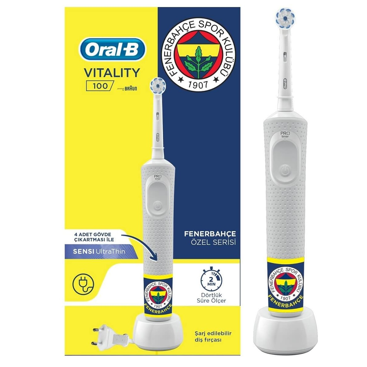 مسواک برقی اورال-بی مدل Vitality 100 Sensi UltraThin Fenerbahce