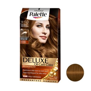 کیت رنگ مو پلت سری DELUXE شماره 50-9 حجم 50 میلی لیتر رنگ فندقی طلایی