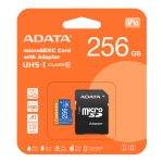 کارت حافظه‌ microSDXC ای دیتا مدل premier کلاس 10 استاندارد UHS-I U1 سرعت 100 MBps ظرفیت 256 گیگابایت به همراه آداپتور SD