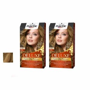 کیت رنگ مو پلت سری DELUX شماره 01-8 حجم 59 میلی لیتر رنگ کاراملی کاپوچینو مجموعه 2 عددی