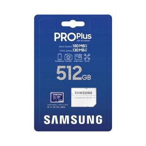 کارت حافظه microSDXC سامسونگ مدل Pro Plus کلاس 10 استاندارد UHS-I U3 سرعت 180MBps ظرفیت 512 گیگابایت