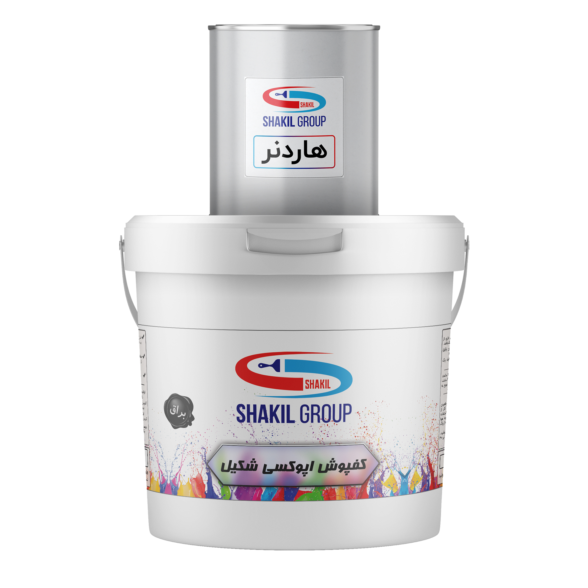 کفپوش اپوکسی طوسی براق شکیل مدل FCSH-GRY وزن 5.4 کیلوگرم به همراه هاردنر