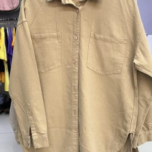 شومیز کتان ترک زنانه نخودی