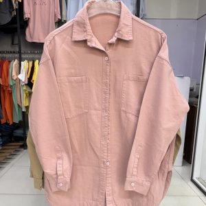 شومیز کتان ترک زنانه صورتی