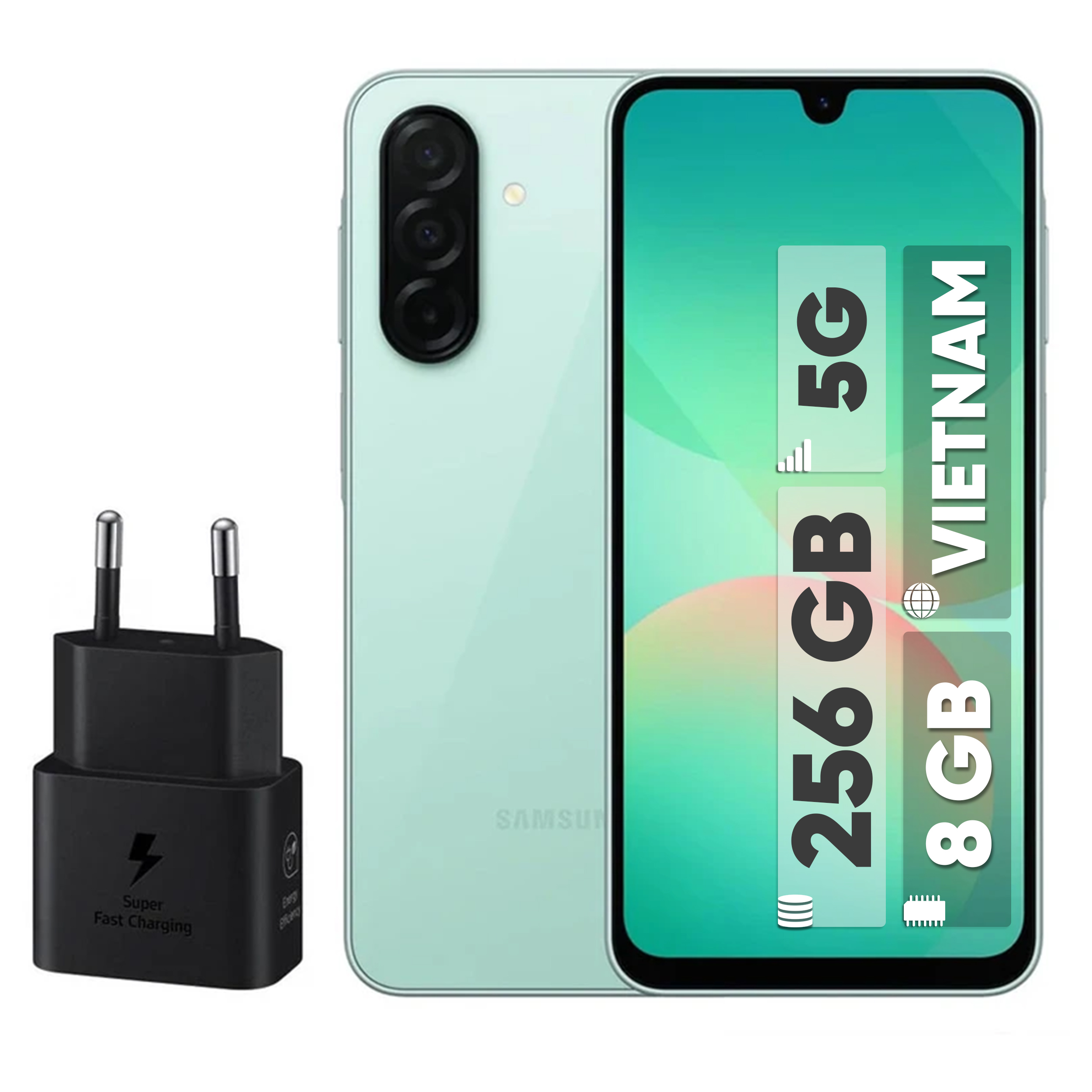 گوشی موبایل سامسونگ مدل Galaxy A26 دو سیم کارت ظرفیت 256 گیگابایت و رم 8 گیگابایت - ویتنام - به همراه شارژر 25 وات سامسونگ