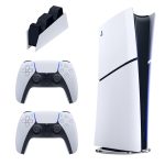 کنسول بازی سونی مدل PlayStation 5 Slim Digital Edition ظرفیت 825 گیگابایت ریجن CFI-2116 اروپا  به همراه دسته اضافی و پایه شارژر