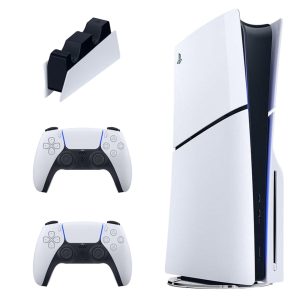 کنسول بازی سونی مدل PlayStation 5 Slim ظرفیت 1 ترابایت ریجن CFI-2116 اروپا به همراه دسته اضافی و پایه شارژر