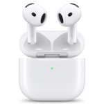 هدفون بلوتوثی اپل مدل AirPods 4 دارای نویز کنسلینگ، درگاه شارژ USB-Type-C و شارژ بی سیم، با قابلیت اتصال به چند دستگاه، پشتیبانی از فرمان لمسی و دستیار صوتی، نشانگر LED، مقاوم در برابر پاشش آب و گرد و غبار