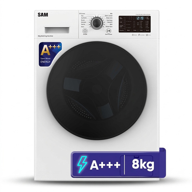 ماشین لباسشویی 8 کیلوگرم اتوماتیک سام مدل BL-Q1465W ظرفیت 8 کیلوگرم ماشین لباسشویی 8 کیلوگرم اتوماتیک سام مدل BL-Q1465W ظرفیت 8 کیلوگرم - Image 1
