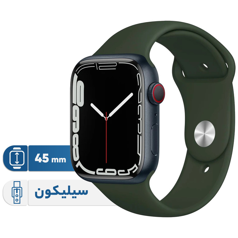 ساعت هوشمند اپل واچ سری 7 مدل 45mm Aluminum Case with Sport silicone Band ساعت هوشمند اپل واچ سری 7 مدل 45mm Aluminum Case with Sport silicone Band - Image 1